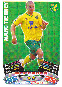 Marc Tierney Norwich City 2011/12 Topps Match Attax #205